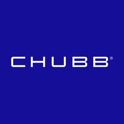 white chubb logo in dark blue background